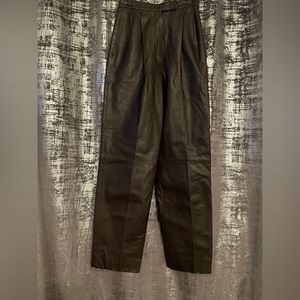 Vintage West Bay brown leather pants size 6